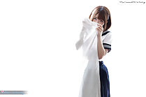 Raising curtain over her face