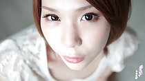 Short hair pursed lips