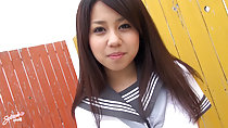 Kogal Satsuki wearing uniform in yard long hair