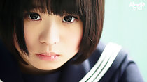 Kogal Minori short hair framing her cute face dark expressive eyes