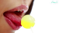 Licking lollipop
