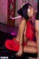 Rei hoshino performing oral sex in red dress wearing tiara