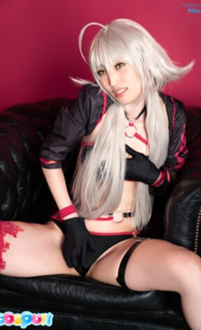 Mizuki strips panties on black chair and masturbates with vibrator