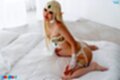 On her knees in lingerie