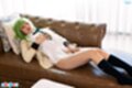 Lying on couch knees raised