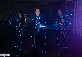 Asami Kondo and Haruka Suzuno with Saki Kawanami together on stage