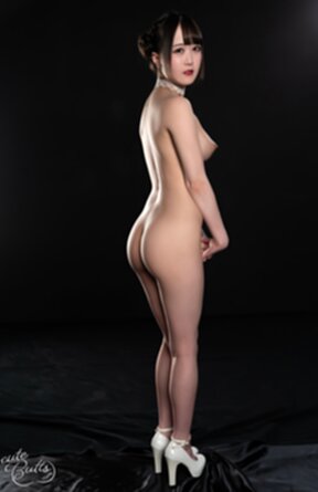 Ria Kurumi naked in choker and high heels showing off pert ass