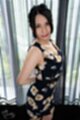Wearing flowered dress