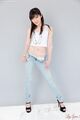 Yurikawa sara wearing white top in jeans high heels
