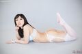 Yokoyama natsuki lying on her front wearing bra nice ass white stockings