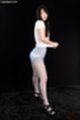 Raising top wearing panties in pantyhose