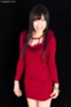 Wearing scarlet dress