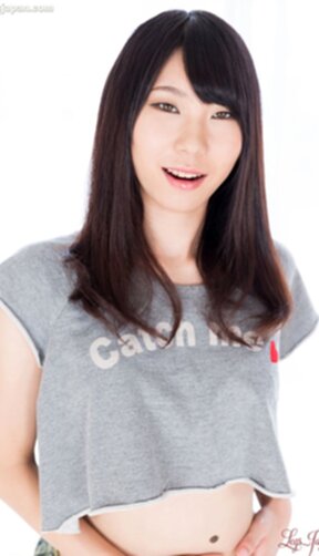 Tojo Aki in denim skirt lowers panties and shows her shaved pussy