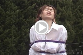 Busty Aki Tomozaki and Mayumi Kusunoki tied up and drenched